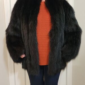 Vintage Black Skunk Fur Coat/Jacket, pre-owned